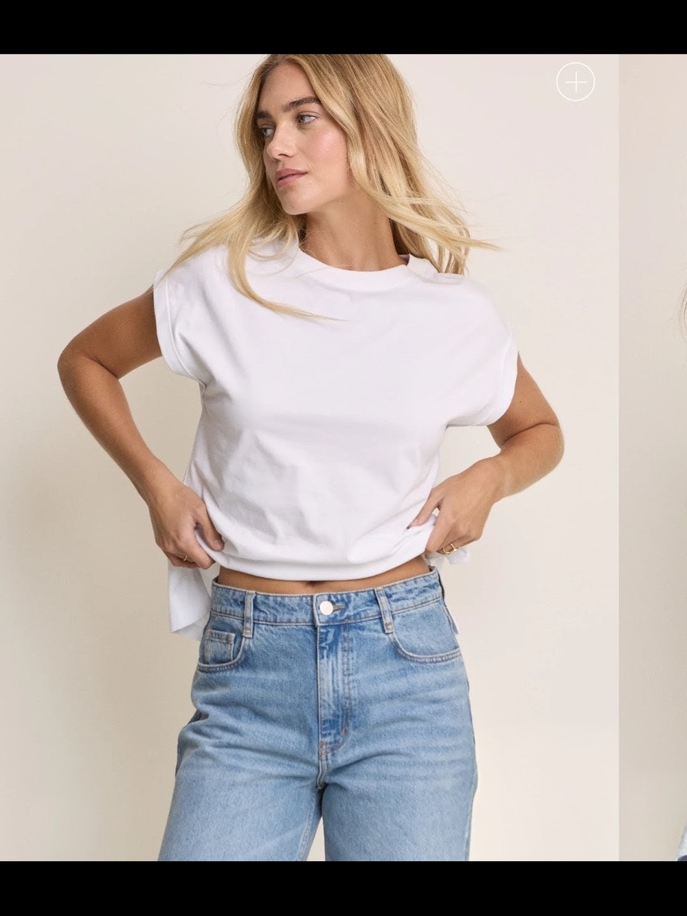 Two Classic Black & White Capped Sleeve Tee Shirts